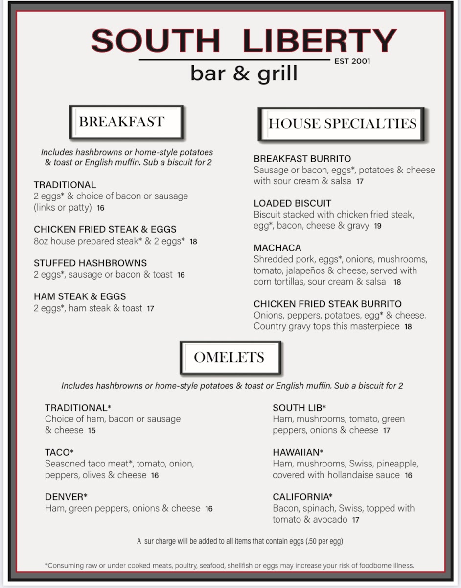 South Liberty Bar & Grill Photo Menu 3