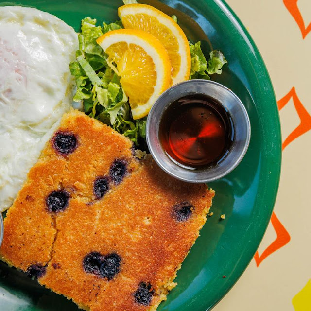 Grilled Vegan Blueberry Cornbread
