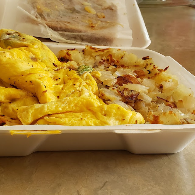 Grilled Chicken and Cheese Omelette with Hashbrowns
