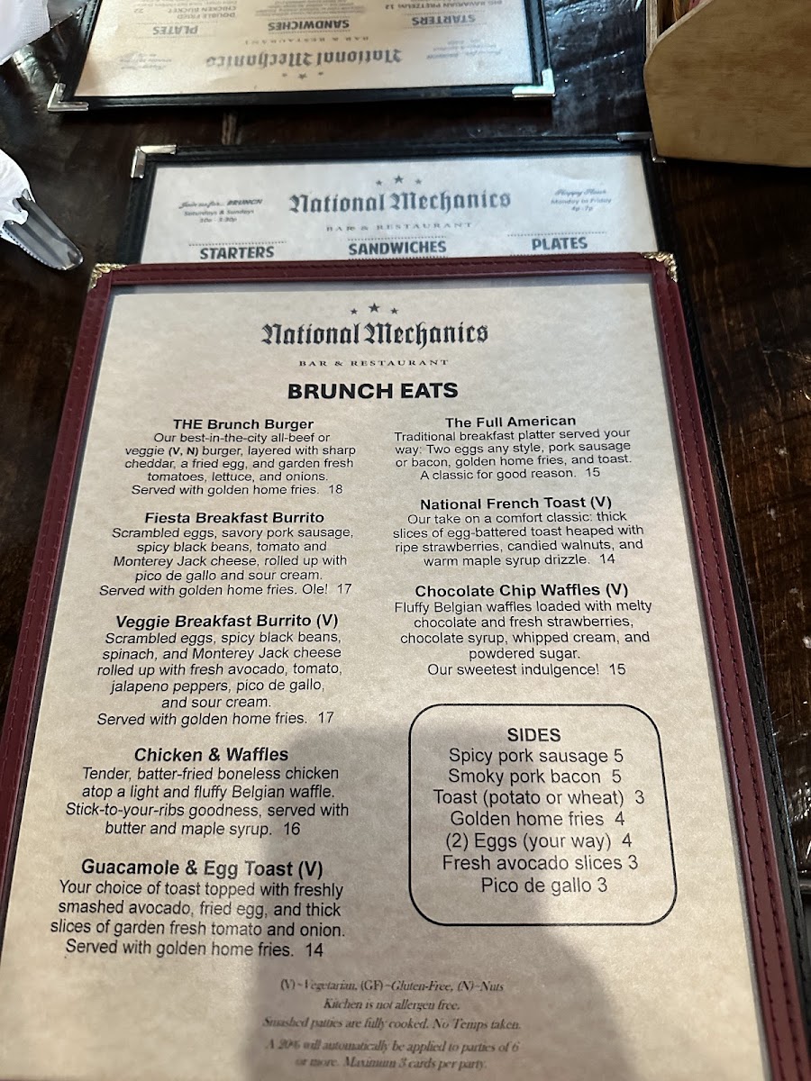 National Mechanics Bar and Restaurant Photo Menu 10