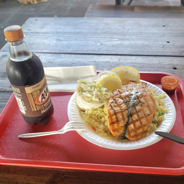 Salmon Plate and Root Beer
