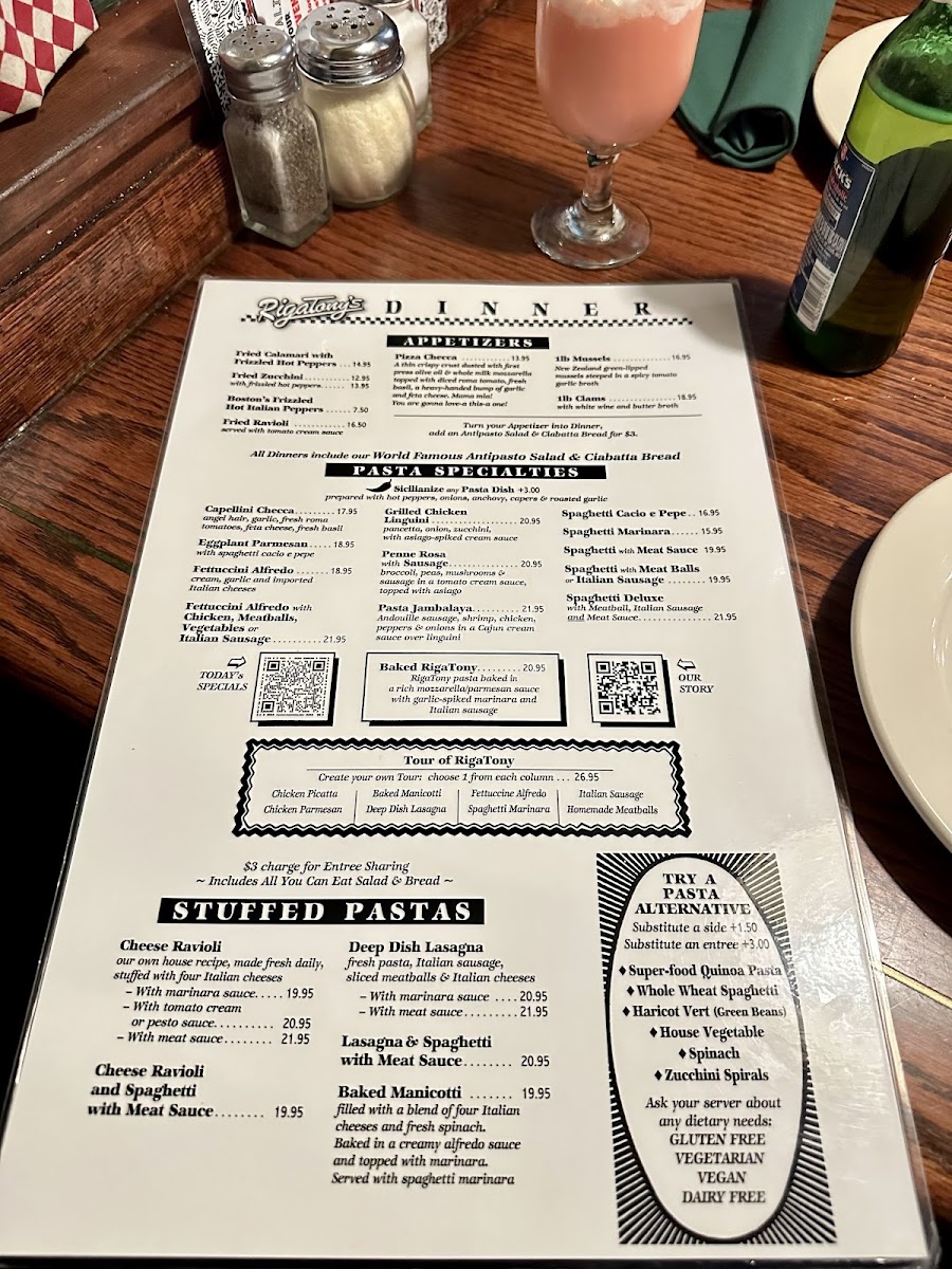 RigaTony's Authentic Italian Restaurant Photo Menu 5