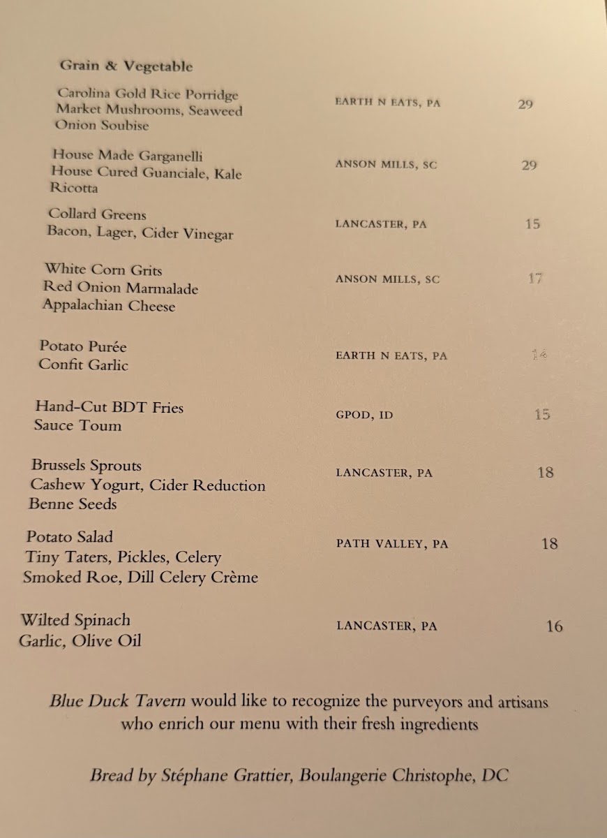 Blue Duck Tavern Photo Menu 2
