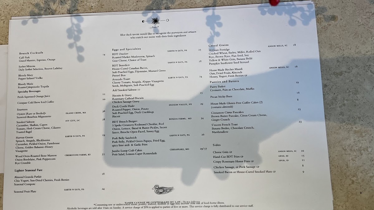 Blue Duck Tavern Photo Menu 5