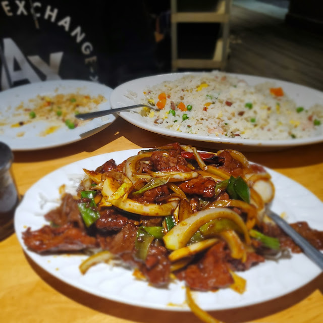 Prawn Beef and Chicken with Peking Sauce