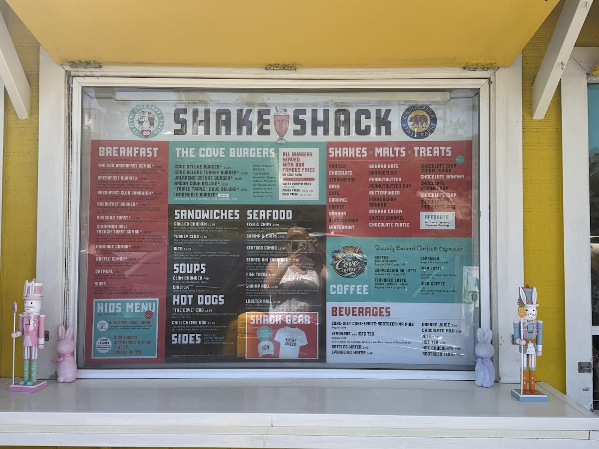 Crystal Cove Shake Shack Photo Menu 1