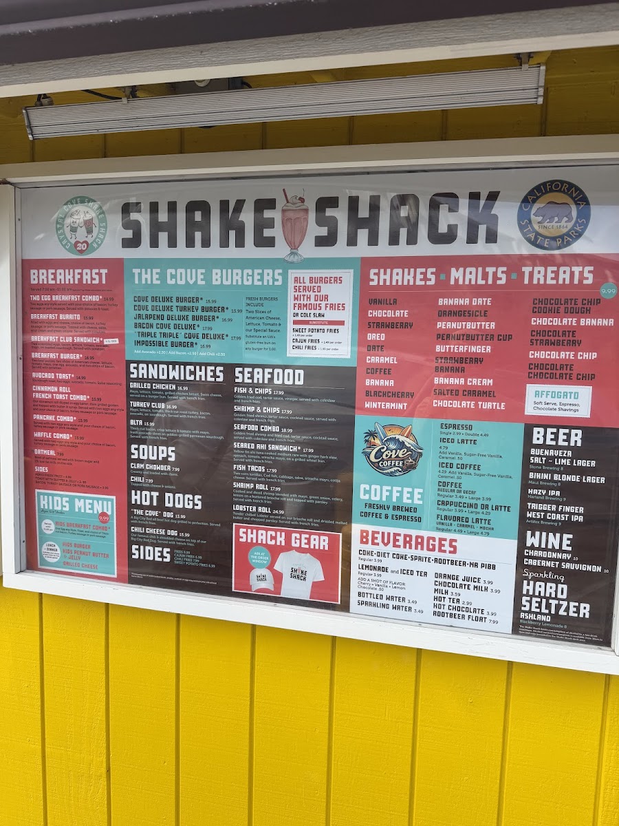 Crystal Cove Shake Shack Photo Menu 2