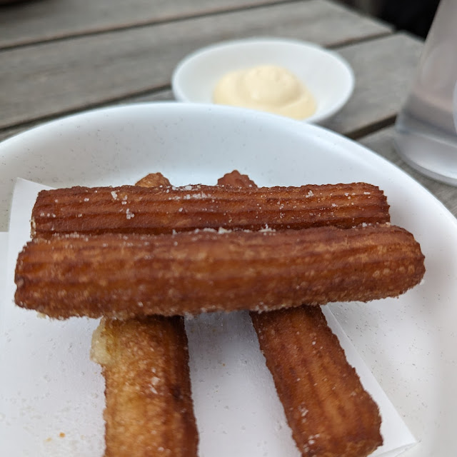 Fried Churros and Cream Dipping Sauce