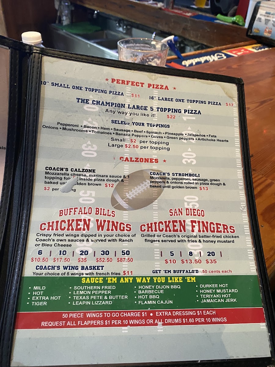 Coach's Corner Photo Menu 4