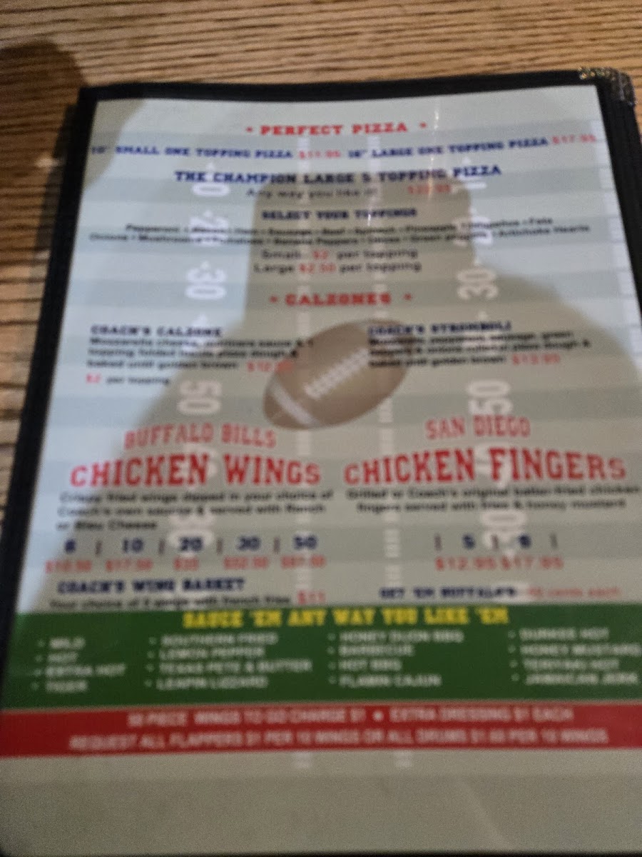 Coach's Corner Photo Menu 5