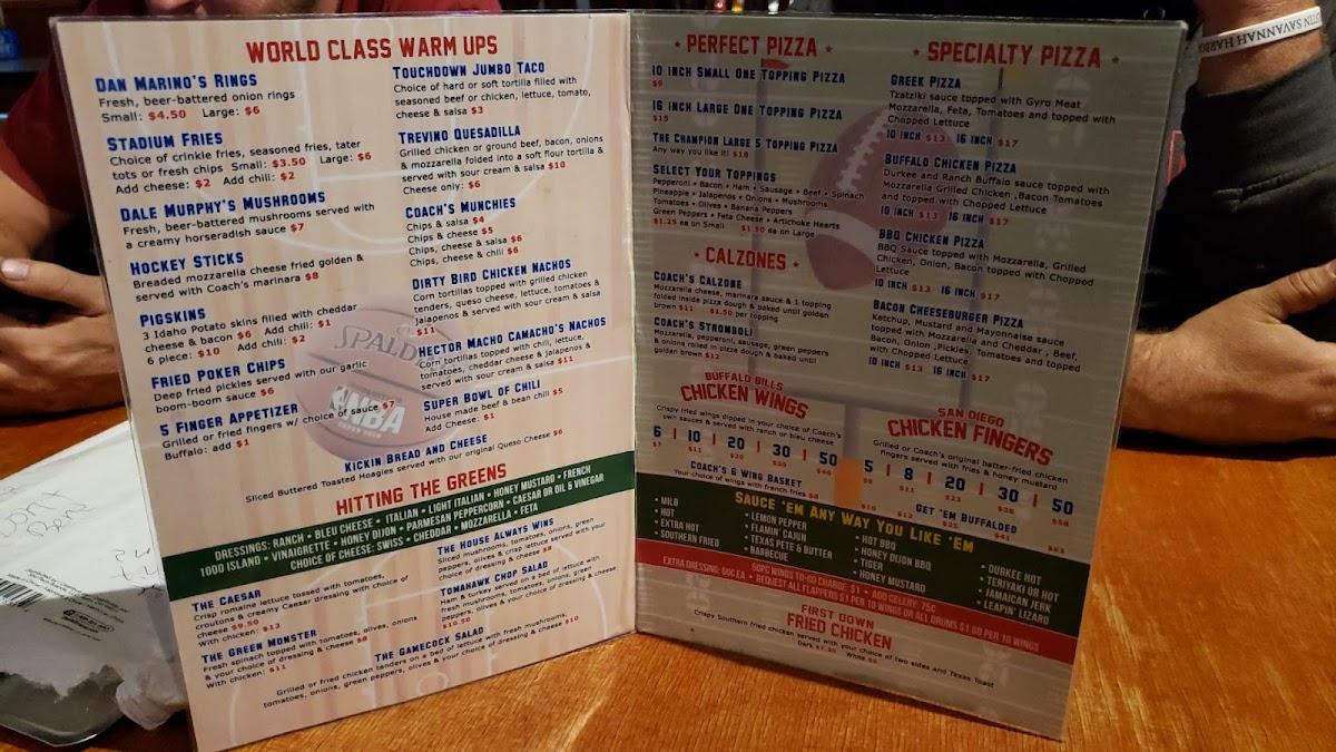 Coach's Corner Photo Menu 7
