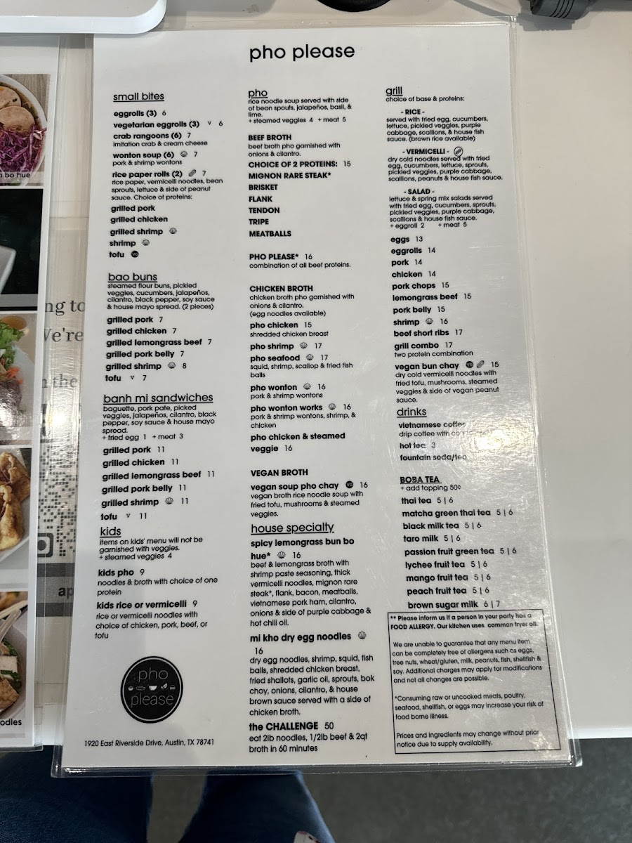 Pho Please Photo Menu 10