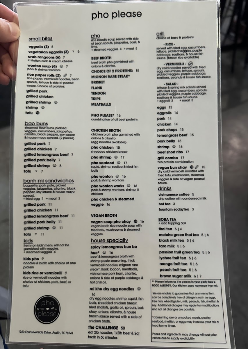 Pho Please Photo Menu 4