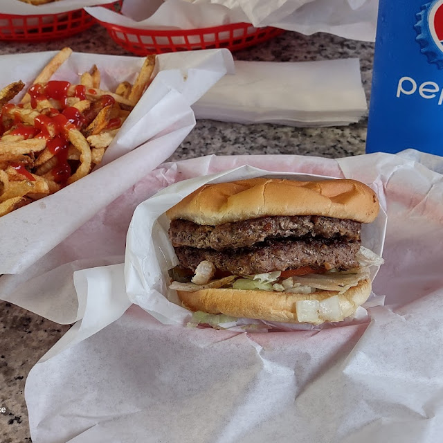 Double Burger and Fries