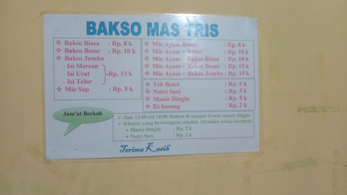 Bakso Mas Tris Photo Menu 1