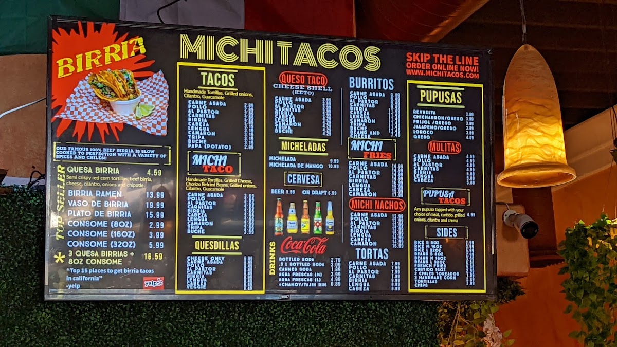 Michi Tacos Photo Menu 1