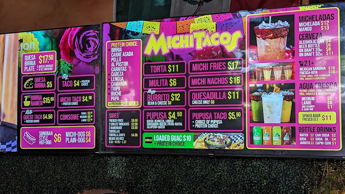 Michi Tacos Photo Menu 2