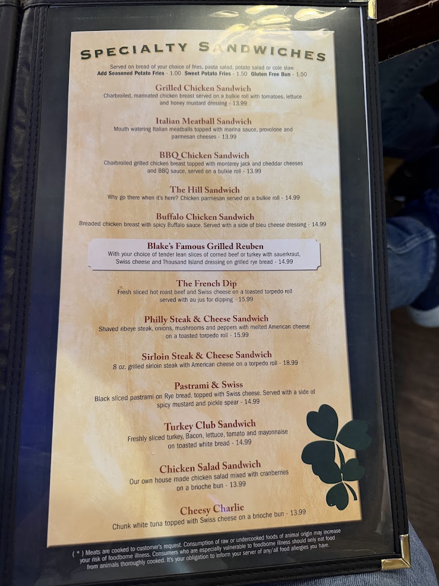 Blake's Tavern Photo Menu 5