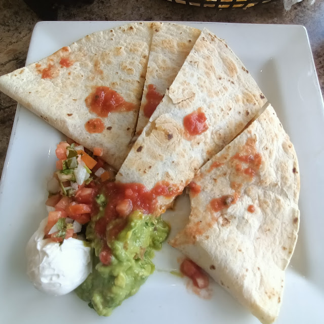 Quesadilla Beans and Rice Guacamole Pico De Gallo