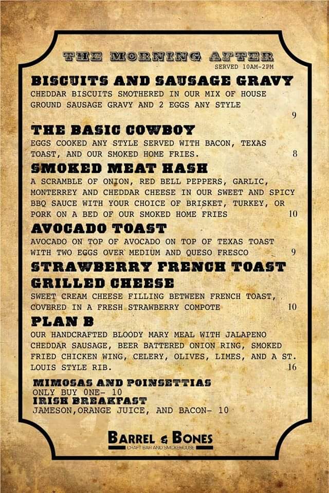 Barrel & Bones Craft Bar and Smokehouse Photo Menu 5
