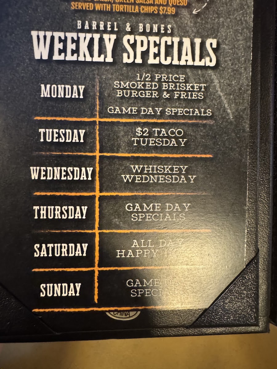 Barrel & Bones Craft Bar and Smokehouse Photo Menu 7