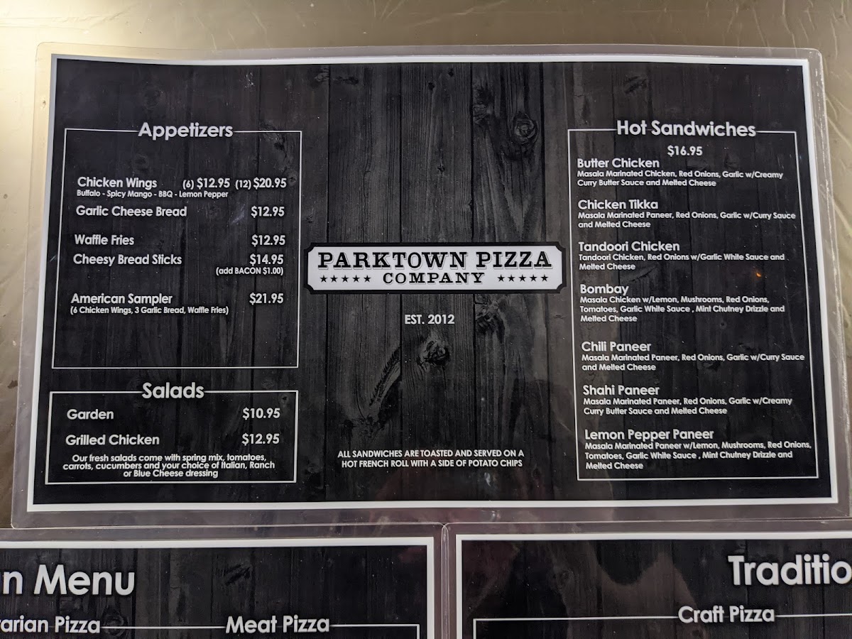 Parktown Pizza Company Photo Menu 3