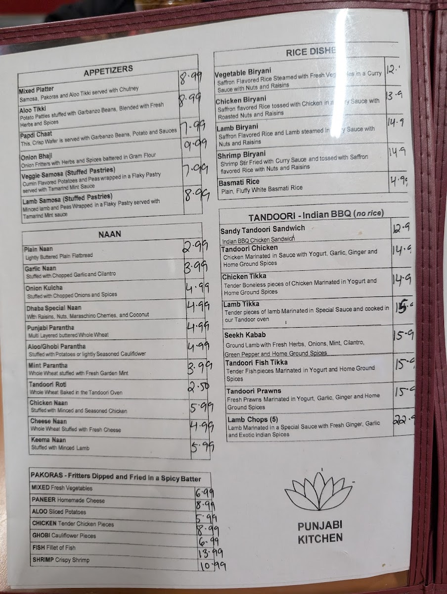 Punjabi Kitchen Photo Menu 2
