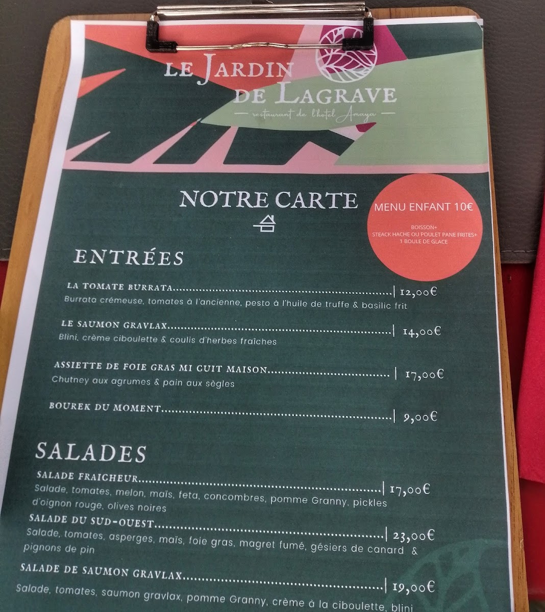 Restaurant Le Jardin de Lagrave Photo Menu 7