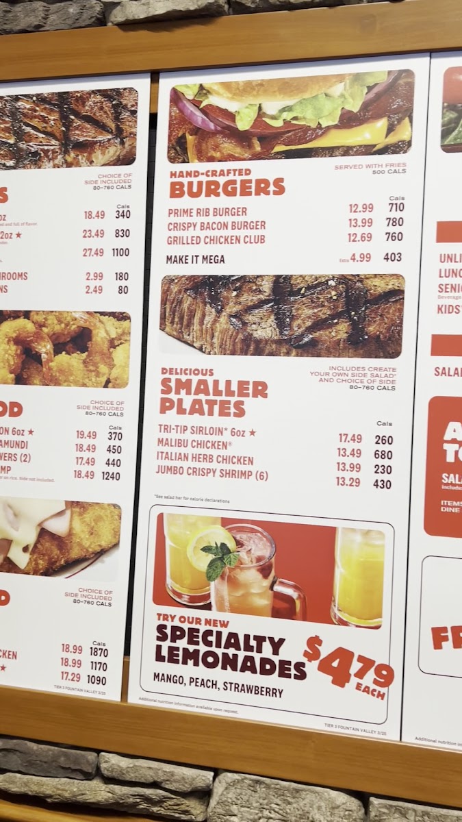 Sizzler Photo Menu 1