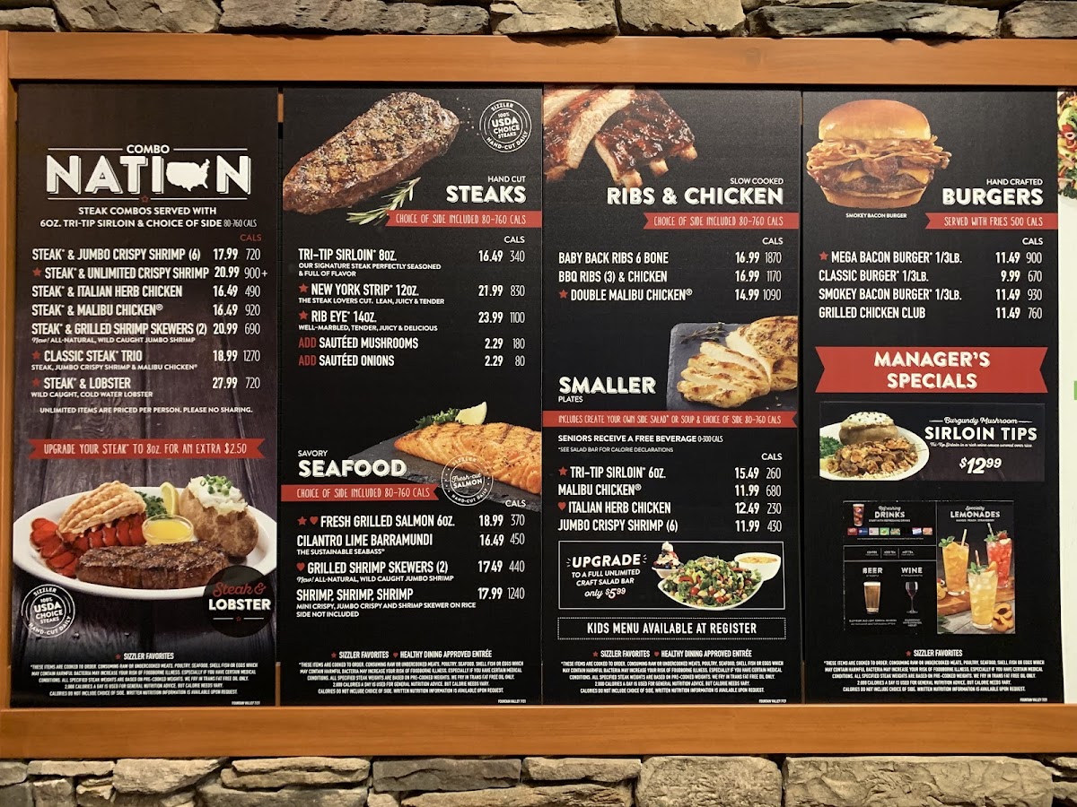 Sizzler Photo Menu 3