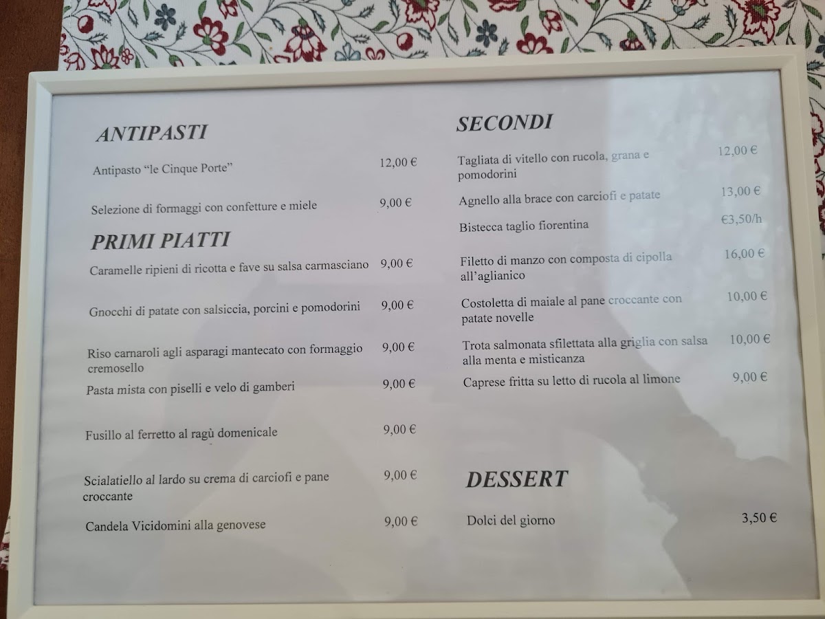 Le Cinque Porte - Ristorante Photo Menu 1