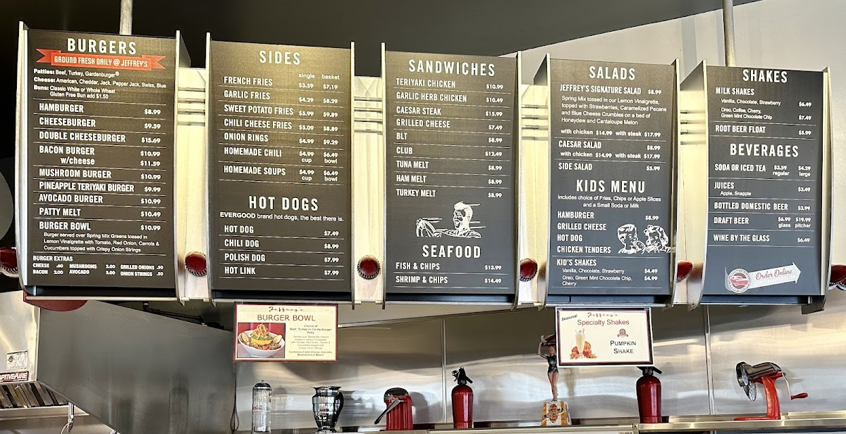 Jeffrey's Hamburgers Photo Menu 2