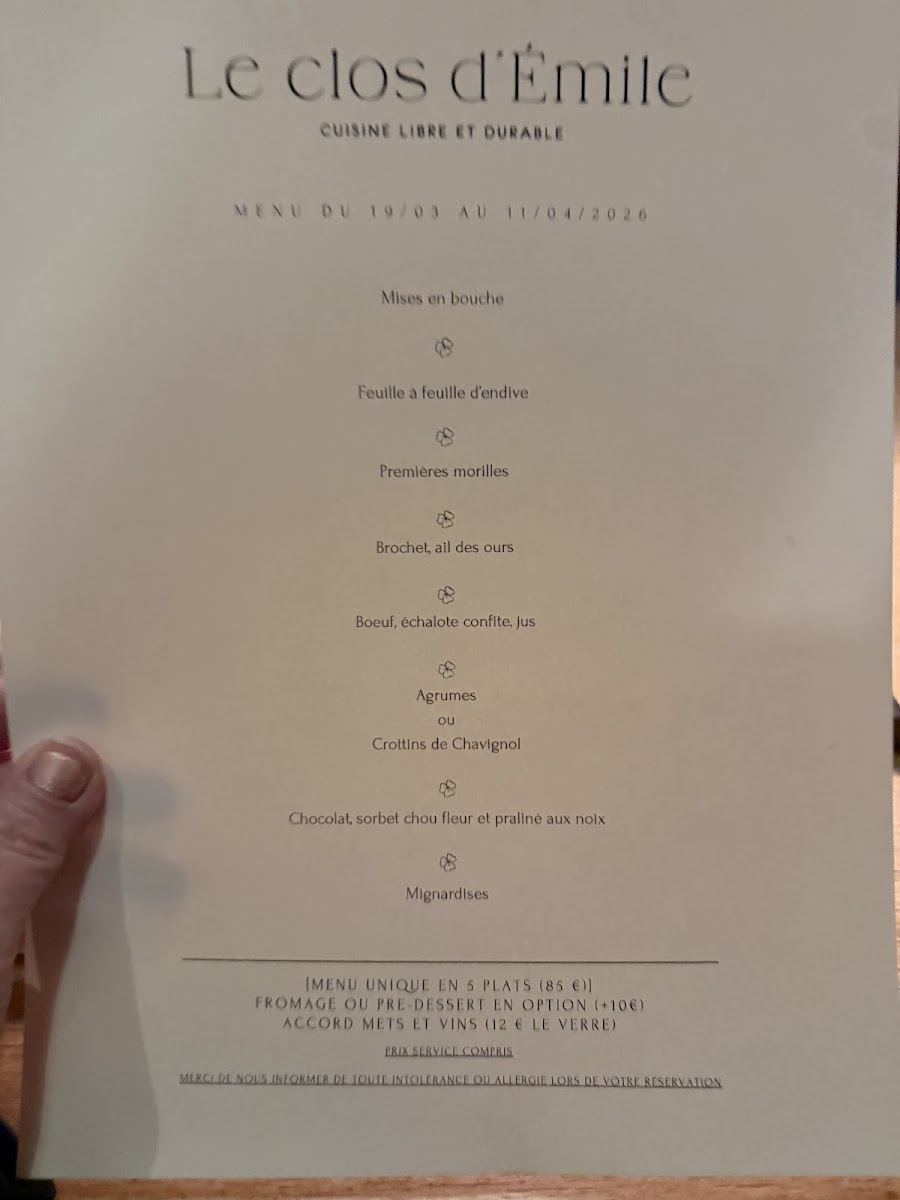 Le clos d'Emile Photo Menu 1