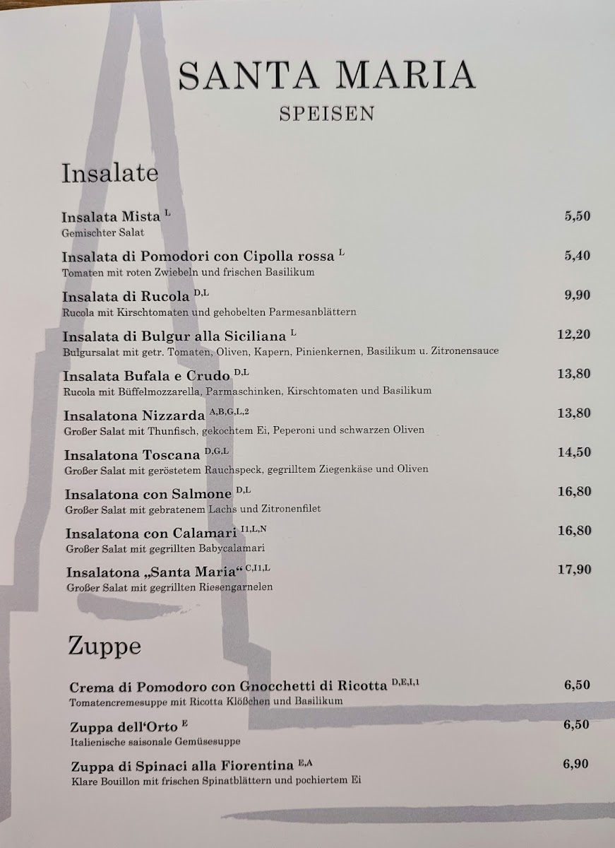 TRATTORIA SANTA MARIA Photo Menu 5