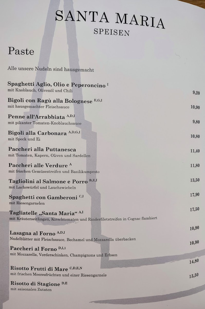 TRATTORIA SANTA MARIA Photo Menu 8