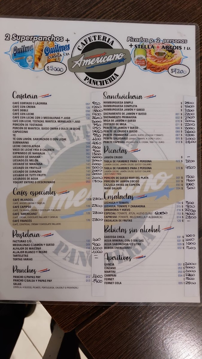 Americano Photo Menu 1