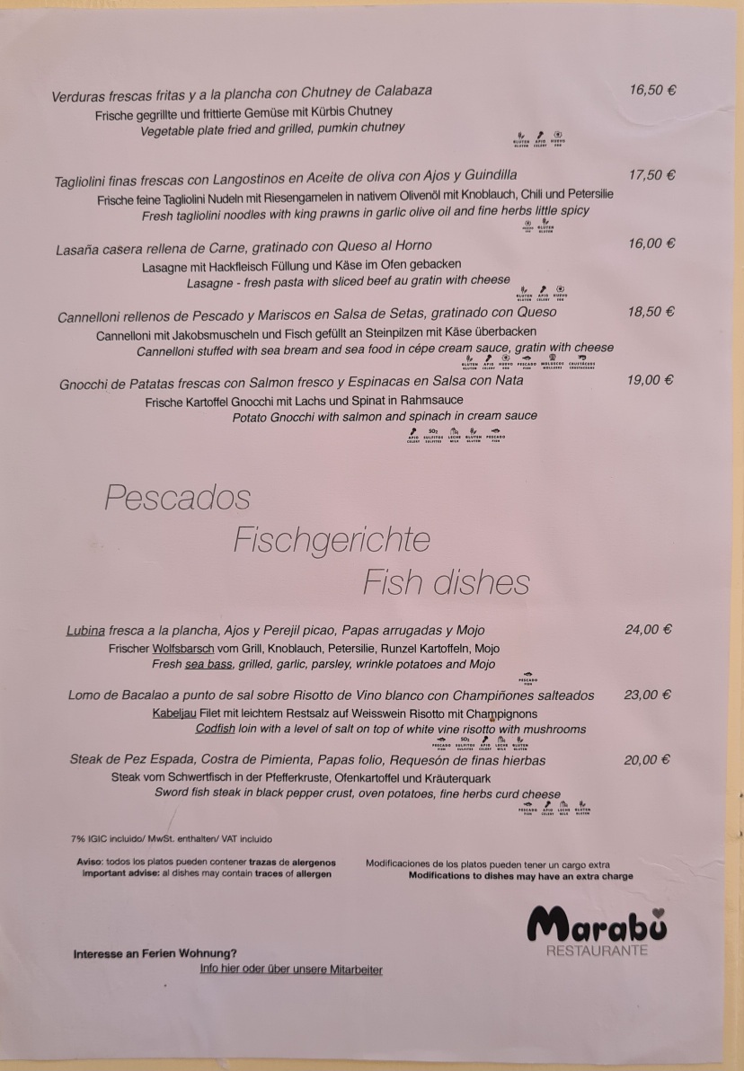 Restaurante Marabú Photo Menu 1