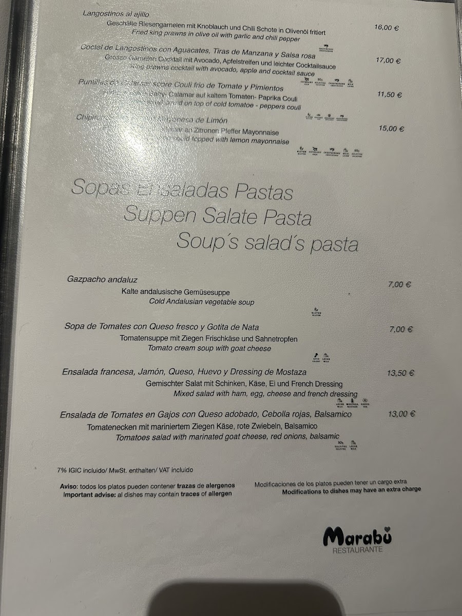Restaurante Marabú Photo Menu 2