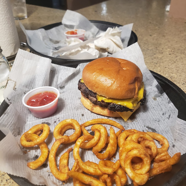 Cheese Burger with Curly Fries