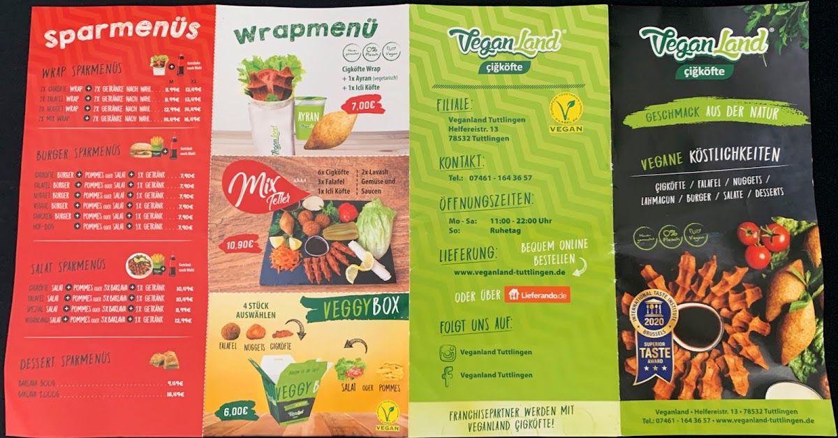 Veganland Tuttlingen Photo Menu 1