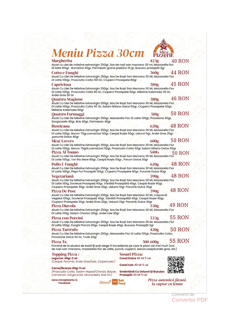 MicaPizzerie Photo Menu 1