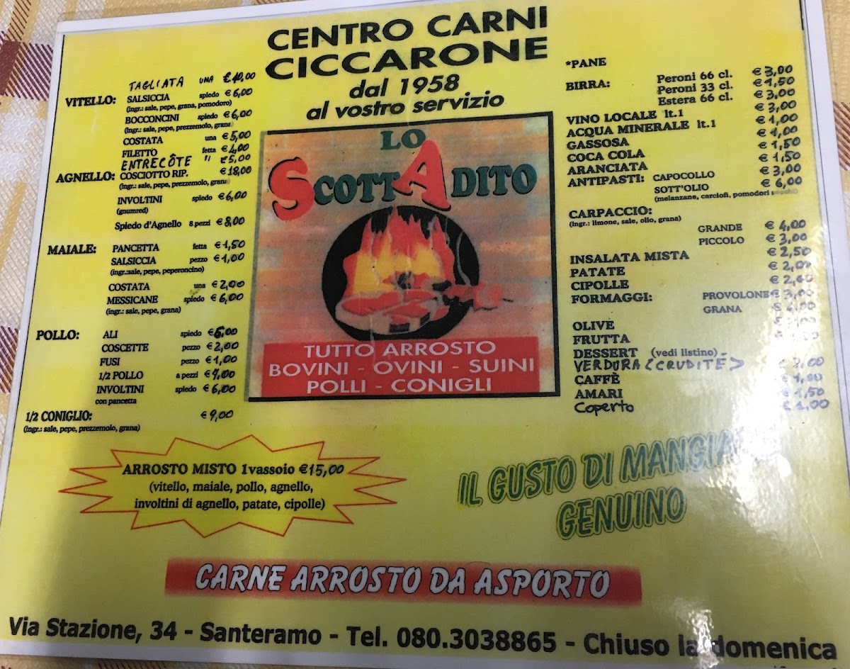 Lo Scottadito - Centro Carni Ciccarone Photo Menu 1