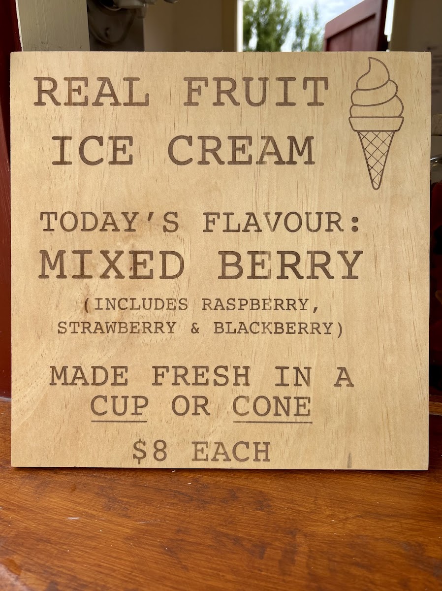 Real Fruit Ice Cream Glenorchy Photo Menu 1