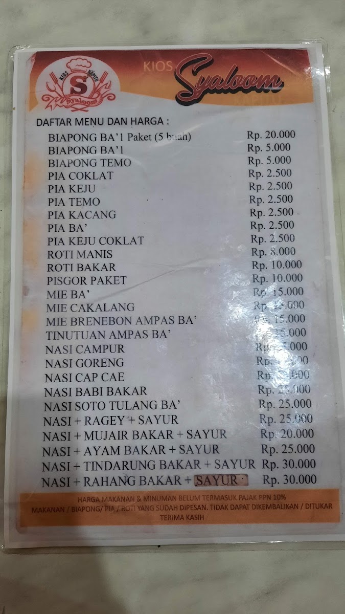 Rumah Kopi Syaloom Kapitu Photo Menu 7