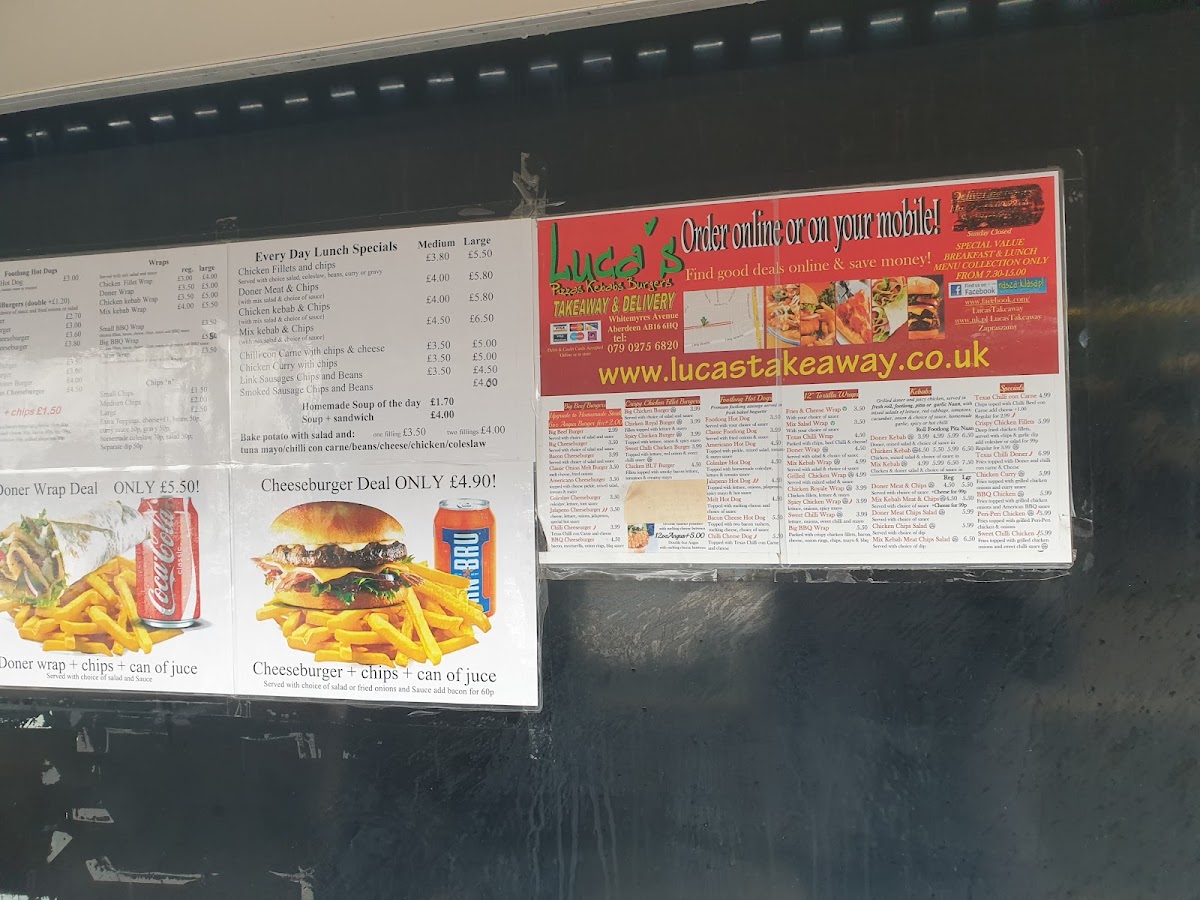 Lucas Takeaway Photo Menu 1