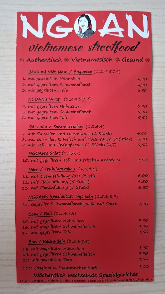 NGOAN Streetfood Photo Menu 1