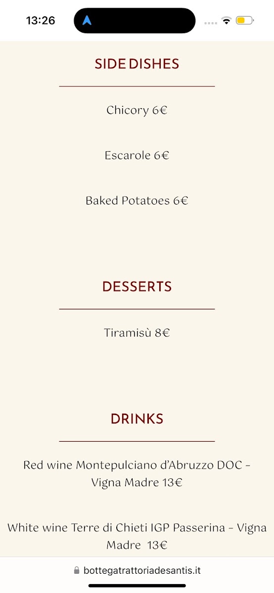 Bottega Trattoria De Santis Photo Menu 4