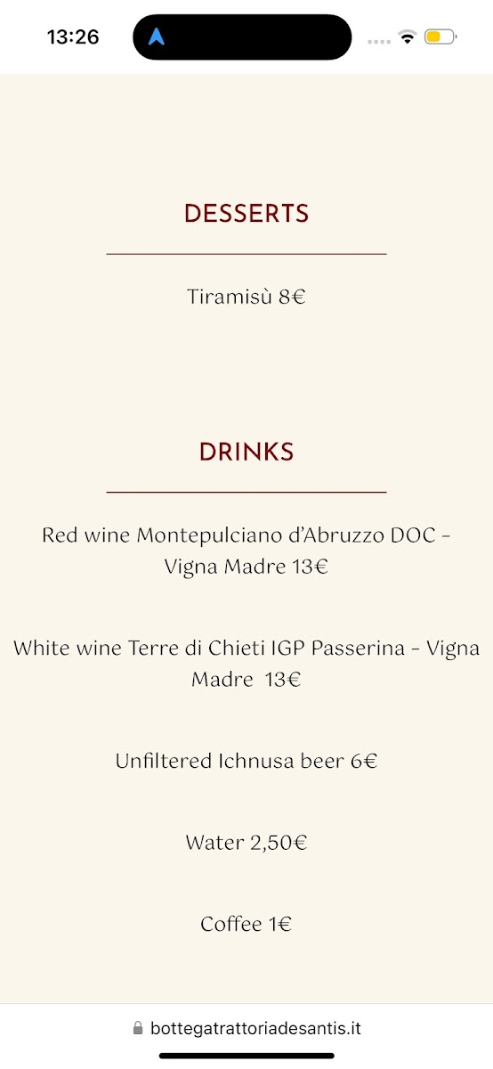 Bottega Trattoria De Santis Photo Menu 6