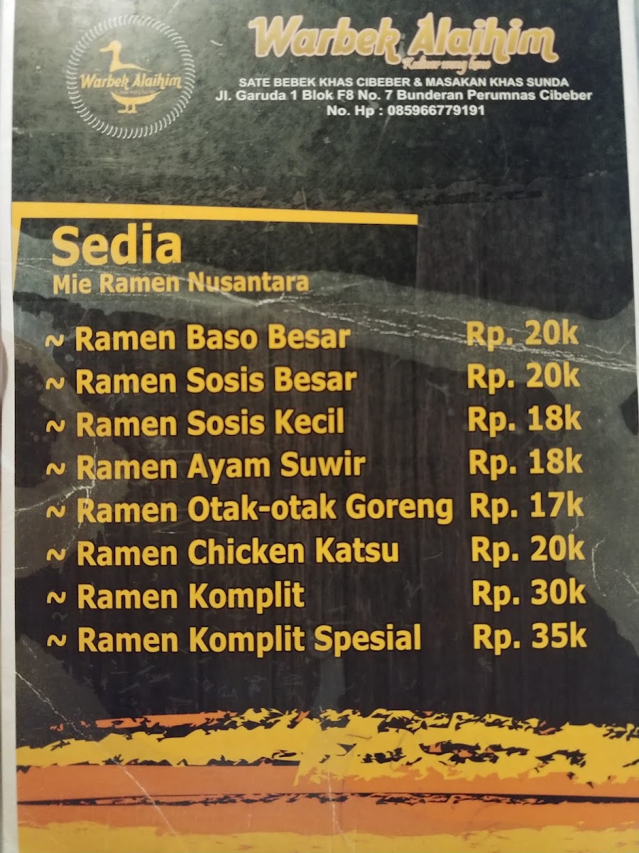 Warbek alaihim kuliner wong Banten Photo Menu 3