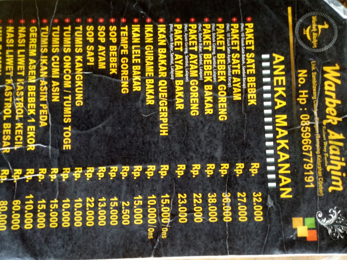 Warbek alaihim kuliner wong Banten Photo Menu 9